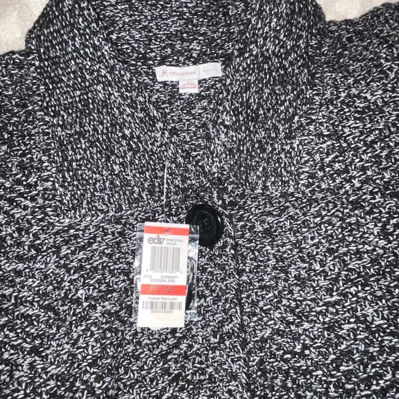 Petite small sweater cardigan black and white brand new from Macy’s - Picture 4 of 8